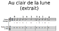 Au clair de la lune (extrait) à la guitare classique