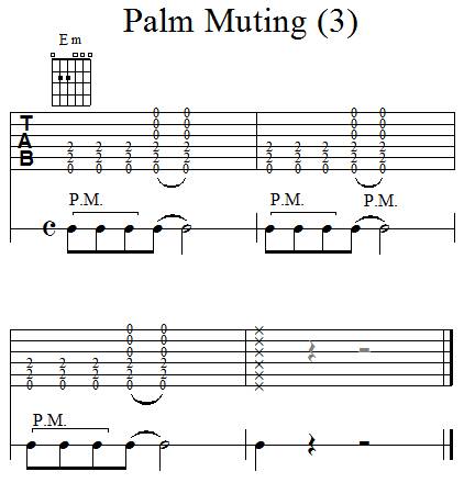 Accompagnement rythmique à la guitare - Palm Muting - 3