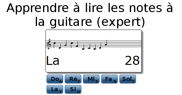 Jeu de lecture de note à la guitare (expert)